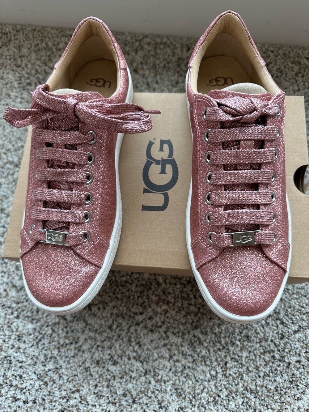 UGG Women's Rose Pink Glitter Low-Top Sneakers